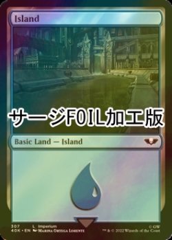 画像1: [FOIL] 島/Island No.307 (サージ仕様) 【英語版】 [40K-土地C]