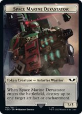 [FOIL] スペースマリーン・デヴァステイター/SPACE MARINE DEVASTATOR & 兵士/SOLDIER No.002 (サージ仕様) 【英語版】 [40K-トークン]