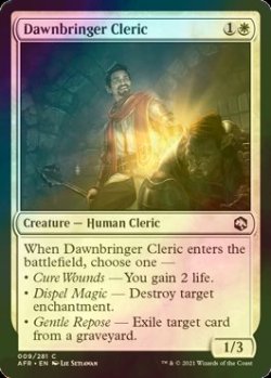 画像1: [FOIL] 黎明運びのクレリック/Dawnbringer Cleric 【英語版】 [AFR-白C]