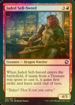 画像1: [FOIL] 疲れ切った売剣/Jaded Sell-Sword 【英語版】 [AFR-赤C]