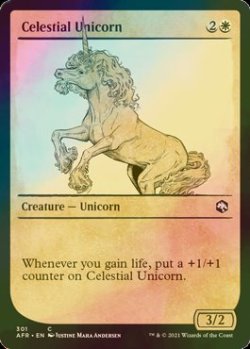 画像1: [FOIL] 天界のユニコーン/Celestial Unicorn (ショーケース版) 【英語版】 [AFR-白C]