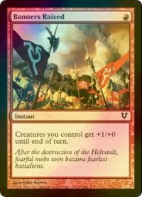 [FOIL] 掲げられた軍旗/Banners Raised 【英語版】 [AVR-赤C]