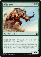 突進するサイ/Charging Rhino 【日本語版】 [BBD-緑C]