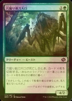 画像1: [FOIL] 穴掘り剃刀大口/Burrowing Razormaw 【日本語版】 [BRO-緑C]