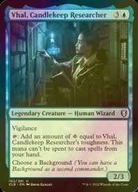 [FOIL] キャンドルキープの研究者、ヴァル/Vhal, Candlekeep Researcher 【英語版】 [CLB-青U]