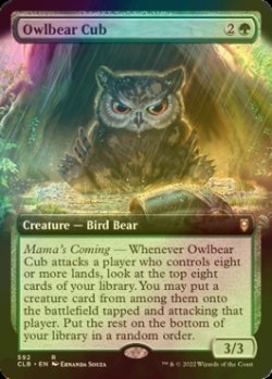 画像1: [FOIL] アウルベアの仔 /Owlbear Cub (拡張アート版) 【英語版】 [CLB-緑R]