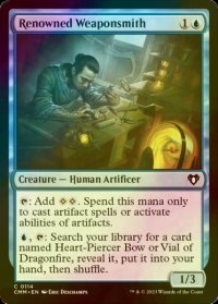 [FOIL] 名高い武器職人/Renowned Weaponsmith 【英語版】 [CMM-青C]