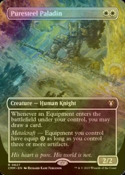 画像1: [FOIL] 純鋼の聖騎士/Puresteel Paladin (全面アート・海外産ブースター版) 【英語版】 [CMM-白R]