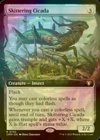 [FOIL] 跳ね回るシケイダ/Skittering Cicada (拡張アート版) 【英語版】 [CMM-無R]
