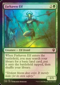 画像1: [FOIL] 彼方地のエルフ/Farhaven Elf 【英語版】 [CMR-緑C]