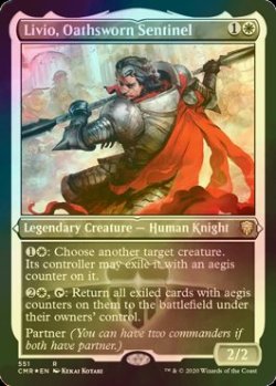 画像1: [FOIL] 誓いを立てた歩哨、リヴィオ/Livio, Oathsworn Sentinel (エッチング仕様) 【英語版】 [CMR-白R]