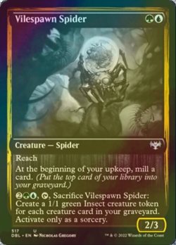 画像1: [FOIL] 堕落産みの蜘蛛/Vilespawn Spider 【英語版】 [DBL-金U]