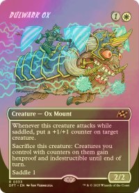 [FOIL] 防壁の雄牛/Bulwark Ox (全面アート版) 【英語版】 [DFT-白R]