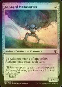 [FOIL] 発掘されたマナ労働機/Salvaged Manaworker 【英語版】 [DMU-灰C]