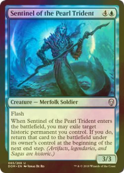 画像1: [FOIL] 真珠三叉矛の歩哨/Sentinel of the Pearl Trident 【英語版】 [DOM-青U]