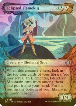 画像1: [FOIL] 蝕甚化した炎族/Eclipsed Flamekin (ショーケース版) 【英語版】 [ECL-金U]