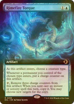 画像1: [FOIL] 凍炎の首飾り/Rimefire Torque (拡張アート版) 【英語版】 [ECL-青R]