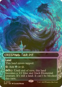 [FOIL] 忍び寄るタール坑/Creeping Tar Pit No.009 (全面アート・海外産ブースター版) 【英語版】 [EOS-土地R]