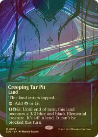 [FOIL] 忍び寄るタール坑/Creeping Tar Pit No.054 (全面アート版) 【英語版】 [EOS-土地R]