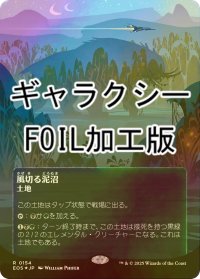 [FOIL] 風切る泥沼/Hissing Quagmire No.154 (全面アート版・ギャラクシー・フォイル仕様) 【日本語版】 [EOS-土地R]