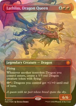 画像1: [FOIL] ドラゴンの女王、ラスリス/Lathliss, Dragon Queen (全面アート版) 【英語版】 [FDC-赤MR]