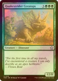 [FOIL] 揺らし歩きのケラトプス/Quakestrider Ceratops 【英語版】 [FDN-緑U]