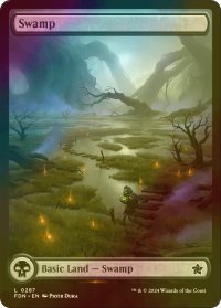[FOIL] 沼/Swamp No.287 (全面アート版) 【英語版】 [FDN-土地C]