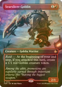 [FOIL] 焦がし切りのゴブリン/Searslicer Goblin (全面アート版) 【英語版】 [FDN-赤R]