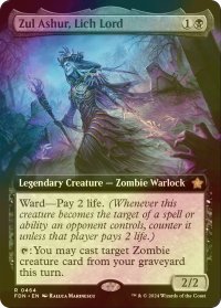 [FOIL] 死者の王、ザル・アシュール/Zul Ashur, Lich Lord (拡張アート版) 【英語版】 [FDN-黒R]