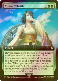 [FOIL] ユウナの指笛/Yuna's Whistle (拡張アート版) 【英語版】 [FIC-緑R]