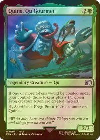 [FOIL] グルメなク族、クイナ/Quina, Qu Gourmet 【英語版】 [FIN-緑U]