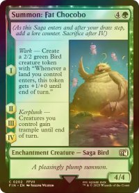 [FOIL] 召喚：デブチョコボ/Summon: Fat Chocobo 【英語版】 [FIN-緑C]