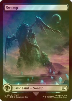 画像1: [FOIL] 沼/Swamp No.300 (全面アート版) 【英語版】 [FIN-土地C]
