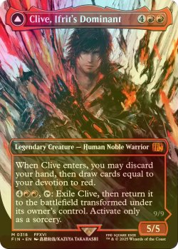 画像1: [FOIL] イフリートのドミナント、クライヴ/Clive, Ifrit's Dominant No.318 (全面アート版) 【英語版】 [FIN-赤MR]