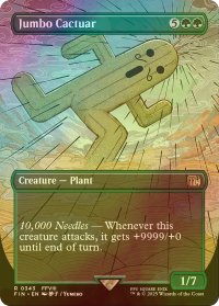 [FOIL] ジャボテンダー/Jumbo Cactuar (全面アート版) 【英語版】 [FIN-緑R]