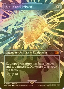画像1: [FOIL] エーティル＆プリュウェン/Aettir and Priwen (全面アート版) 【英語版】 [FIN-灰MR]