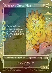 [FOIL] 召喚：チョコボ＆モーグリ/Summon: Choco/Mog (全面アート版) 【英語版】 [FIN-白C]