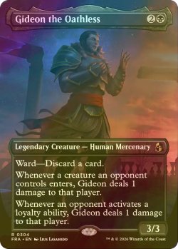 画像1: [FOIL] 誓い知らず、ギデオン/Gideon the Oathless (全面アート・海外産ブースター版) 【英語版】 [FRA-黒R]