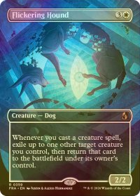 [FOIL] 見え隠れする猟犬/Flickering Hound (全面アート・海外産ブースター版) 【英語版】 [FRA-白R]