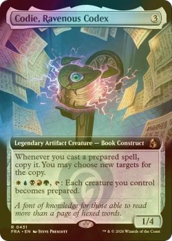 画像1: [FOIL] 貪欲な写本、コーディ/Codie, Ravenous Codex (拡張アート版) 【英語版】 [FRA-灰R]