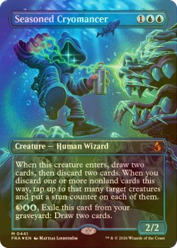 画像1: [FOIL] 歴戦の冷術士/Seasoned Cryomancer No.441 (全面アート版) 【英語版】 [FRA-青MR]