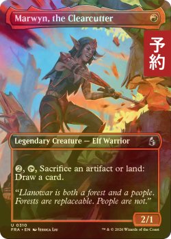 画像1: [FOIL] 乱伐者、マーウィン/Marwyn, the Clearcutter (全面アート版) 【英語版】 [FRA-赤U] (予約I)