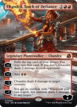 画像1: 反逆の先導者、チャンドラ/Chandra, Torch of Defiance (全面アート版) 【英語版】 [FRA-赤MR]