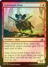 [FOIL] 瓦礫帯の猪/Rubblebelt Boar 【英語版】 [GRN-赤C]