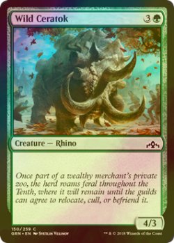 画像1: [FOIL] 野生の角獣/Wild Ceratok 【英語版】 [GRN-緑C]