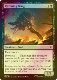 [FOIL] 餓え狂う魔狼/Ravening Warg 【英語版】 [HOB-黒C]