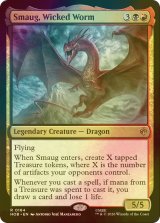 [FOIL] 悪い長虫、スマウグ/Smaug, Wicked Worm 【英語版】 [HOB-金R]