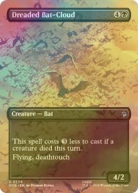 [FOIL] 恐ろしきコウモリの群雲/Dreaded Bat-Cloud (全面アート版) 【英語版】 [HOB-黒U]