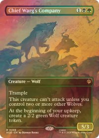 [FOIL] 親分魔狼の隊/Chief Warg's Company (全面アート・海外産ブースター版) 【英語版】 [HOB-金R]