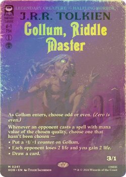 画像1: [FOIL] なぞなぞ名人、ゴラム/Gollum, Riddle Master (全面アート・海外産ブースター版) 【英語版】 [HOB-黒MR]